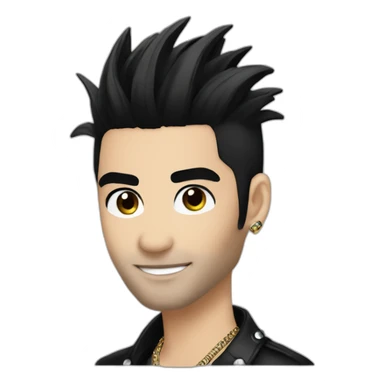 Bill Kaulitz black hair down sticker