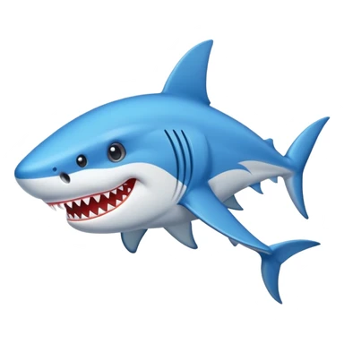 Un tiburón con unos tenis azules sticker