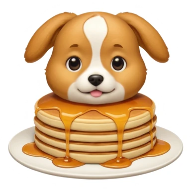 dog in the shape of pancake likr the dog emoji  sticker