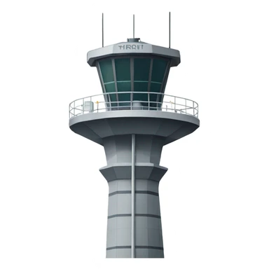 air traffic control tower, tall, front view sticker