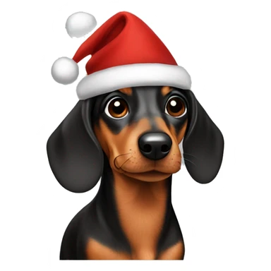 Dachshund christmas hat sticker