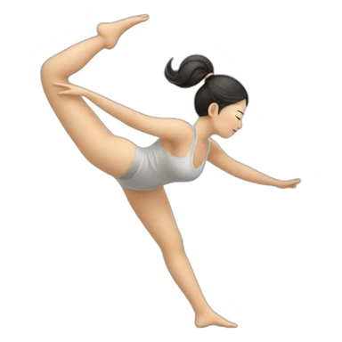 Chinese lady doing yuga body up side down sticker