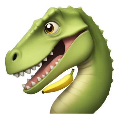 Dinosaur eating a banana sticker
