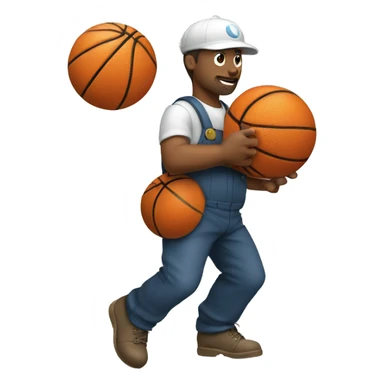 A plumber playing basketball sticker
