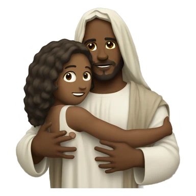 Black Jesus holding me sticker