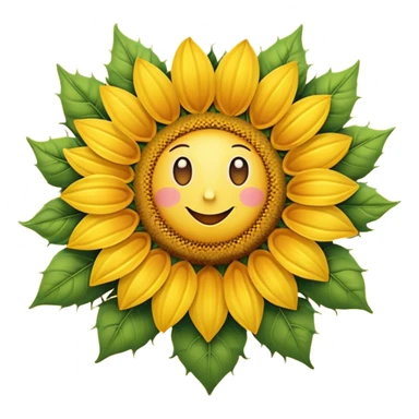 yellow heart with a sunflower motif sticker