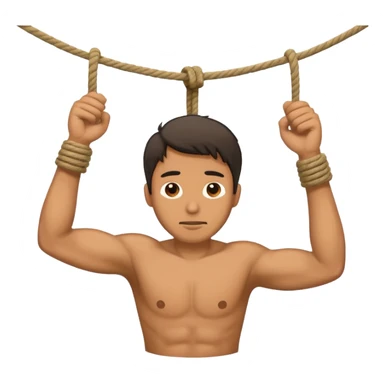Man hanging in a rope  sticker