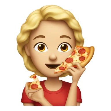 Woman eating pizza  sticker