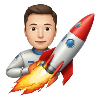 Elon musk on a rocket  sticker
