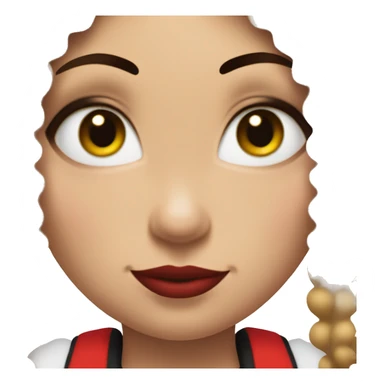 Harley Quinn girls face with brown curly hair sticker