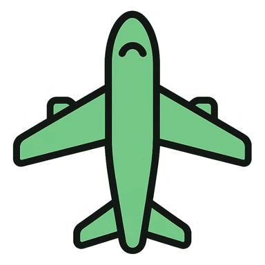 light green airplane, clean and simple icon style sticker