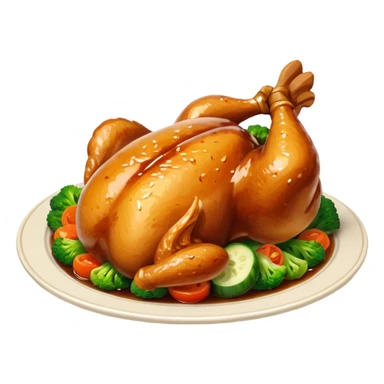 chicken vegetables soy sauce on top  sticker