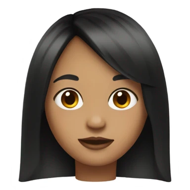 girl with black hair curtain bangs sticker