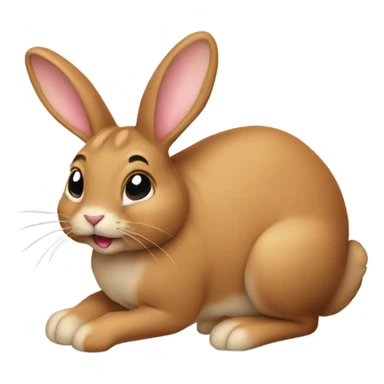 a light brown bunny with ears falling on the side sticker