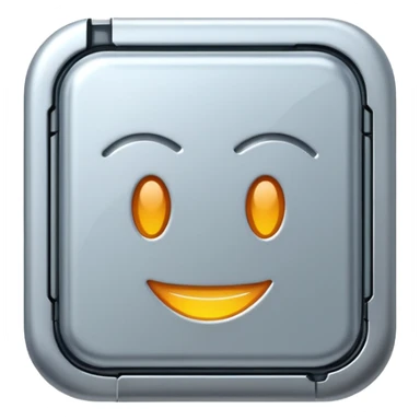 futuristic computer chip with a smile sticker