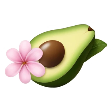 Realistic avacado with pale pink flower sticker