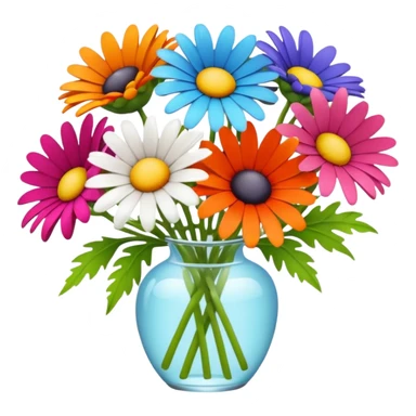 Colorful daisies  sticker