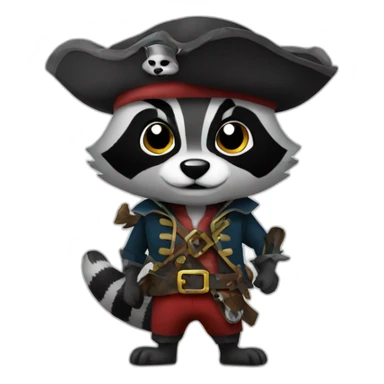 Raccoon pirate sticker