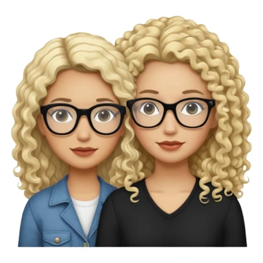 Hey can u make emoji Mother and daughter? Make the bother tan and blond and make the daughter 15 years old and pale w curly long black hair and black glasses sticker