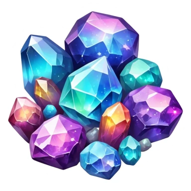  Random Nebula-Crystals Stones Minerals Clusters Stones sticker