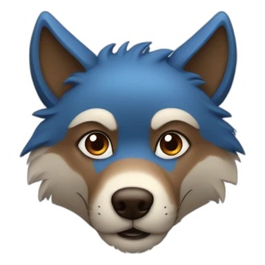 Furry blue and Brown wolf sticker