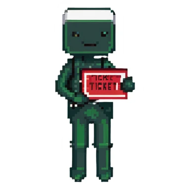 stickman holding a ticket in hand sticker