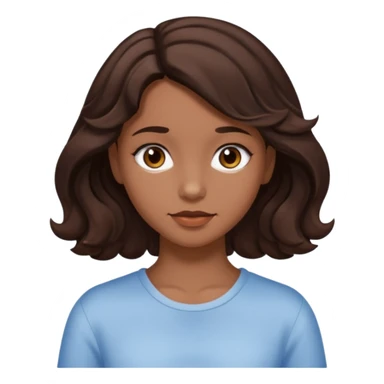 Short hair until shoulders wavy dark brown and with perçems and a soft look but girl more y2k sticker