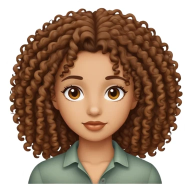 a mixed girl with 3a curly hair sticker