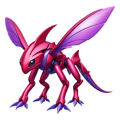 Shiny Exotic Colorful epic Gabito-Genesect-Miraidon-Koraidon-Fakémon-hybrid-creature (full body)  sticker