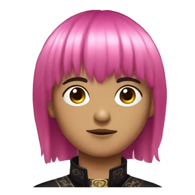 Byzantine Mexican goth boy with black and pink hair with bangs  sticker