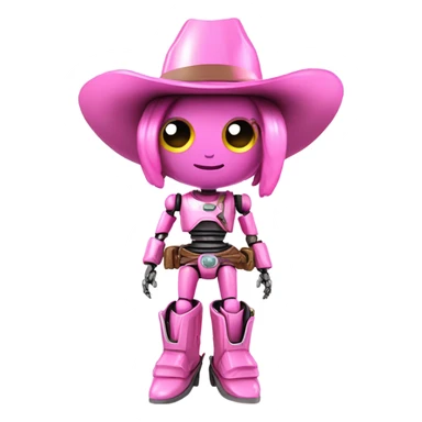 Pink cowgirl bots sticker