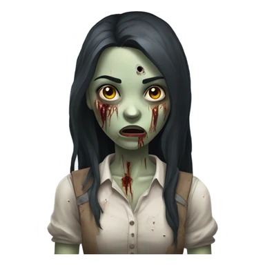 zombie girl with dark hair  sticker