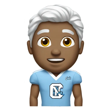 White male wearing North Carolina Tar Heels sticker