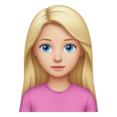 blonde woman long hair blue eyes pink shirt sticker
