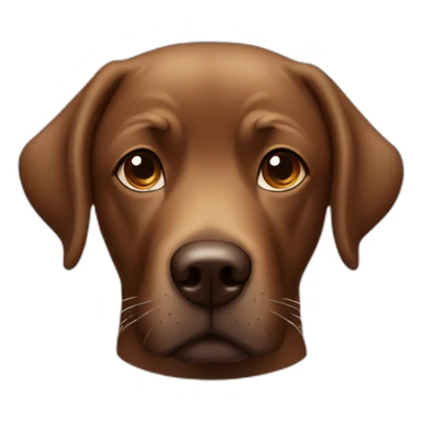 Brown lab, tired face, looking at you confused sticker