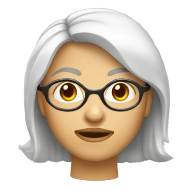 garota branca de óculos com cabelo cacheado curto sticker