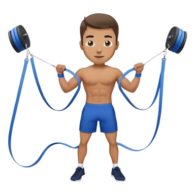 fit man with blue shorts resistance bands exercises sticker