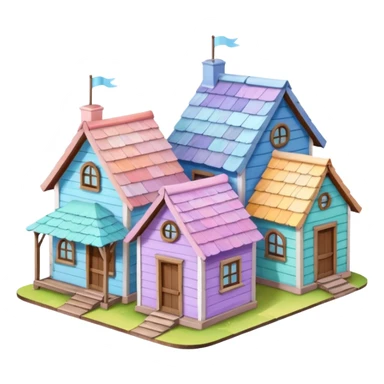 Pastel Roof Cottages sticker