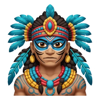 face full maya masked tradational mayan warrior half boudy sticker