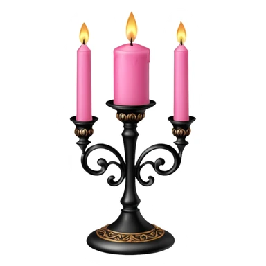 Pink candle on gothic black candle stand sticker