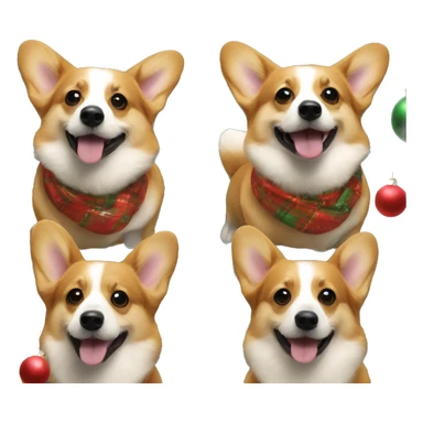 corgi christmas tree sticker