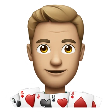 poker player with poker cards sticker