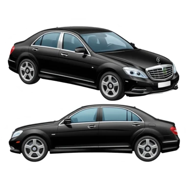 Crée-moi une voiture noire, berline, très classe La voiture  en long 2025classe S. sticker