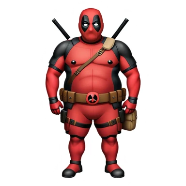 Fat Deadpool full body sticker