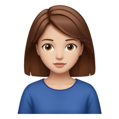 Chica con pelo marron aesthetic sticker