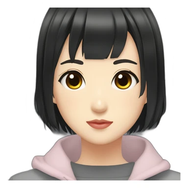 Ayame Kato（Girl・Short Hair・Black Hair） sticker