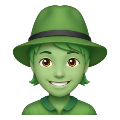 people with green hat sticker