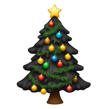 Black decorated Christmas tree  sticker