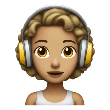 A light skin girl listening to music  sticker