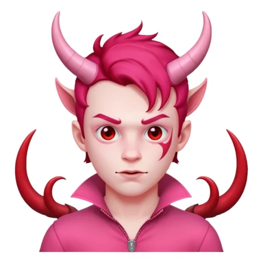 devil boyl in pink outfit sticker